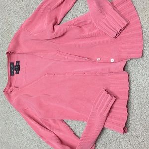 Harold's Coral Ribbed Cardigan